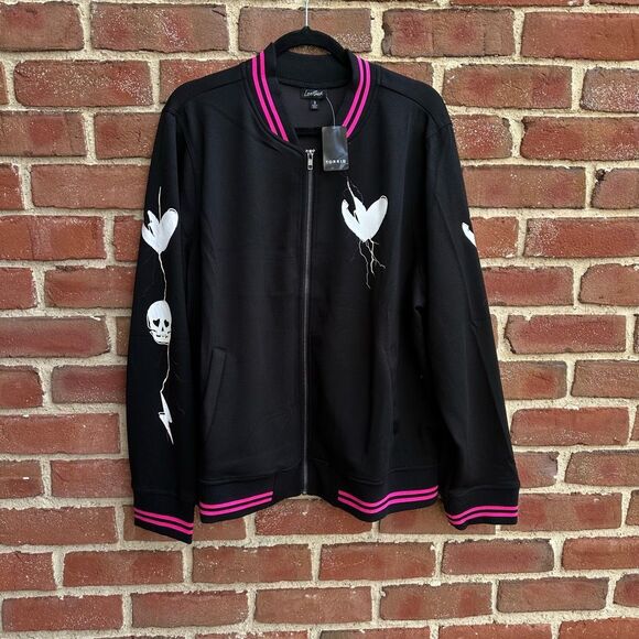 Torrid $90 Lovesick bomber sweatshirt jacket 2X NEW - Picture 1 of 3